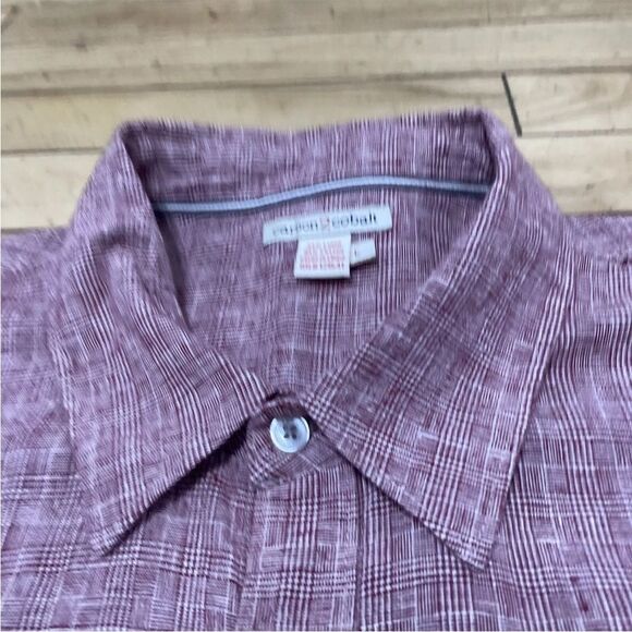 Carbon 2 Cobalt Linen Shirt Men L Light Red Pocket Button Up Casual Summer Large - Picture 3 of 16